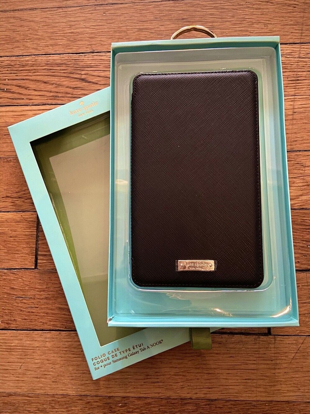 KATE SPADE Black Vegan Leather Folio Case For Galaxy Tab A NOOK (NIB)